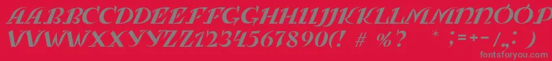 LeningradkaKursiv Font – Gray Fonts on Red Background