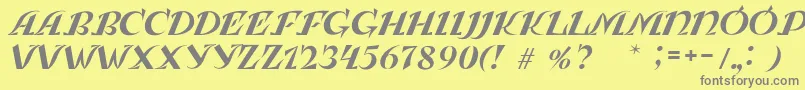 LeningradkaKursiv Font – Gray Fonts on Yellow Background