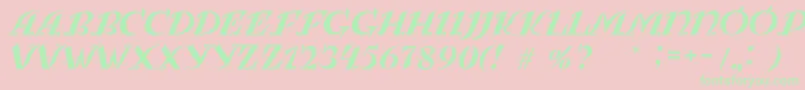 LeningradkaKursiv Font – Green Fonts on Pink Background