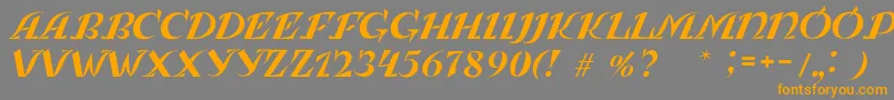 LeningradkaKursiv Font – Orange Fonts on Gray Background