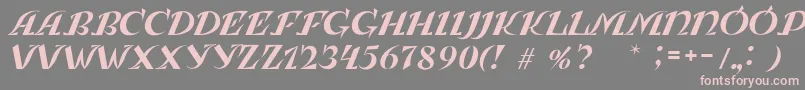 LeningradkaKursiv Font – Pink Fonts on Gray Background