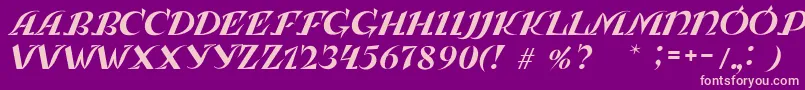 LeningradkaKursiv Font – Pink Fonts on Purple Background