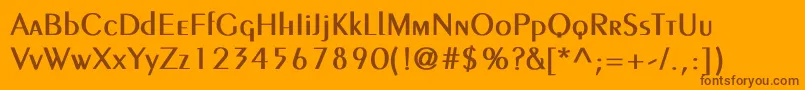 PeignotLightBold-fontti – ruskeat fontit oranssilla taustalla