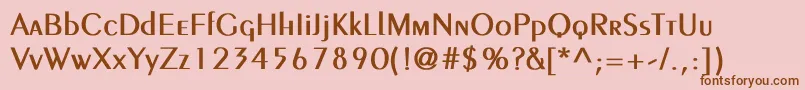 Czcionka PeignotLightBold – brązowe czcionki na różowym tle