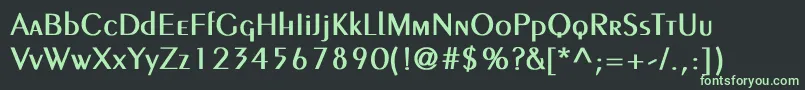 PeignotLightBold-fontti – vihreät fontit mustalla taustalla