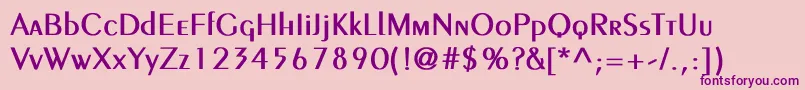 Fonte PeignotLightBold – fontes roxas em um fundo rosa