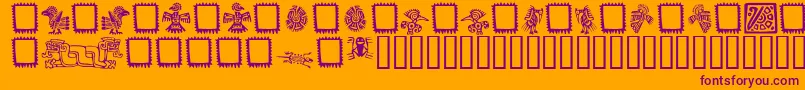 Mexio-Schriftart – Violette Schriften auf orangefarbenem Hintergrund