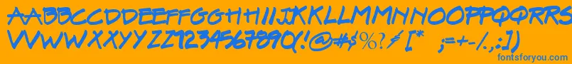 SurielBroadMarker01 Font – Blue Fonts on Orange Background