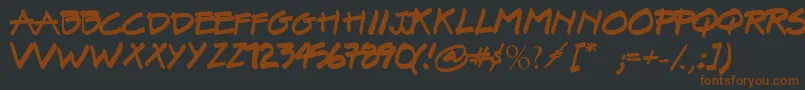 SurielBroadMarker01 Font – Brown Fonts on Black Background