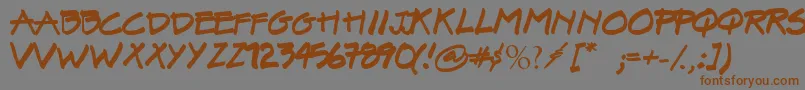 SurielBroadMarker01-Schriftart – Braune Schriften auf grauem Hintergrund