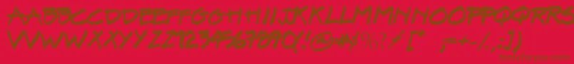 SurielBroadMarker01 Font – Brown Fonts on Red Background