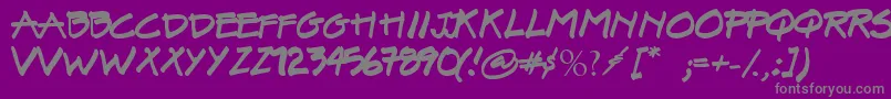 SurielBroadMarker01 Font – Gray Fonts on Purple Background