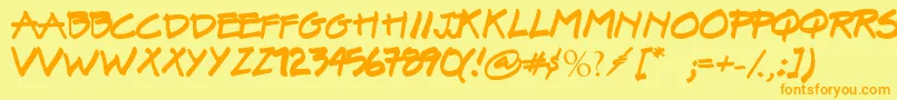 SurielBroadMarker01 Font – Orange Fonts on Yellow Background