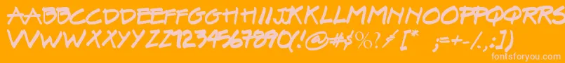 SurielBroadMarker01 Font – Pink Fonts on Orange Background