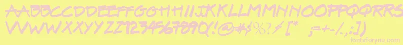 SurielBroadMarker01 Font – Pink Fonts on Yellow Background