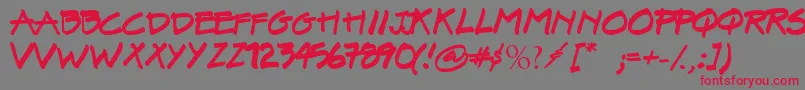 SurielBroadMarker01 Font – Red Fonts on Gray Background