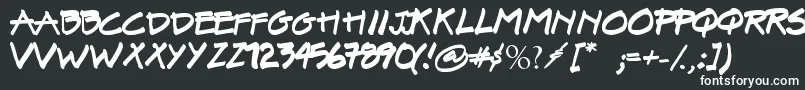 SurielBroadMarker01 Font – White Fonts on Black Background