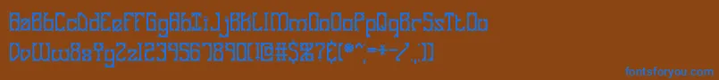 Fonte GooseBumpsIiBrk – fontes azuis em um fundo marrom