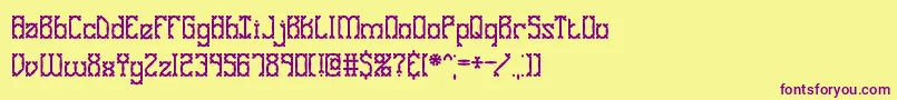 Шрифт GooseBumpsIiBrk – фиолетовые шрифты на жёлтом фоне