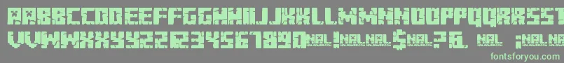 フォントMinecraftEvenings – 灰色の背景に緑のフォント