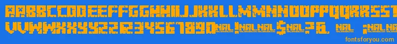 MinecraftEvenings Font – Orange Fonts on Blue Background