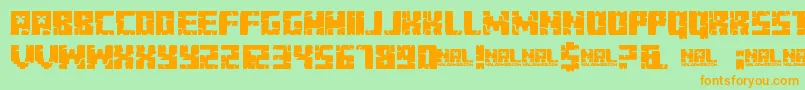MinecraftEvenings-Schriftart – Orangefarbene Schriften auf grünem Hintergrund