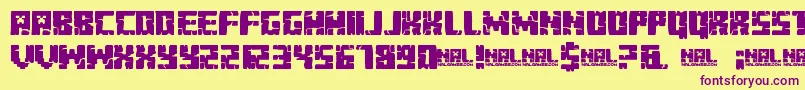 MinecraftEvenings Font – Purple Fonts on Yellow Background