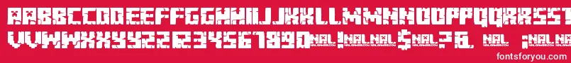 フォントMinecraftEvenings – 赤い背景に白い文字