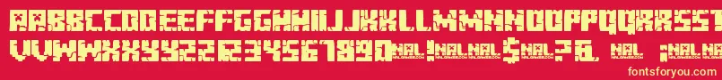 フォントMinecraftEvenings – 黄色の文字、赤い背景