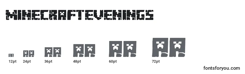 Размеры шрифта MinecraftEvenings