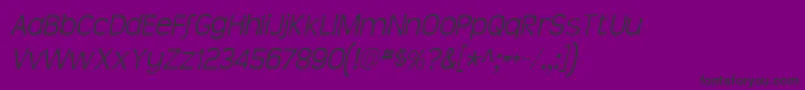 TeenLightItalic Font – Black Fonts on Purple Background