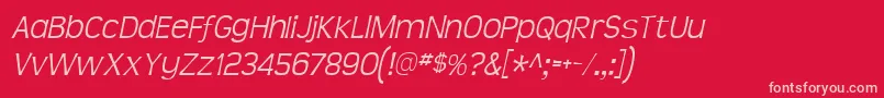 フォントTeenLightItalic – 赤い背景にピンクのフォント