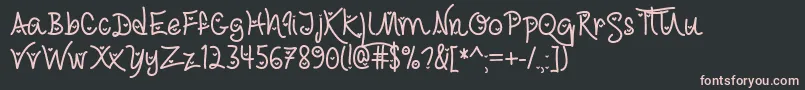 LoveTrustHearted Font – Pink Fonts on Black Background