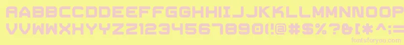TrivialHeavy-fontti – vaaleanpunaiset fontit keltaisella taustalla