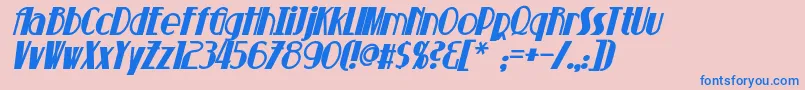 SuchetBoldItalic Font – Blue Fonts on Pink Background