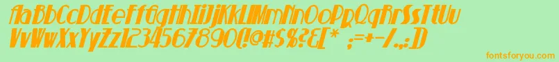 SuchetBoldItalic Font – Orange Fonts on Green Background