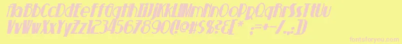 SuchetBoldItalic Font – Pink Fonts on Yellow Background