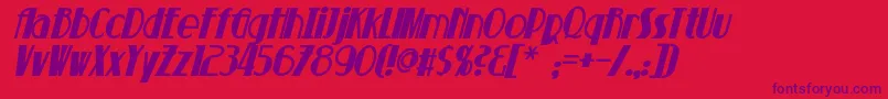 SuchetBoldItalic Font – Purple Fonts on Red Background