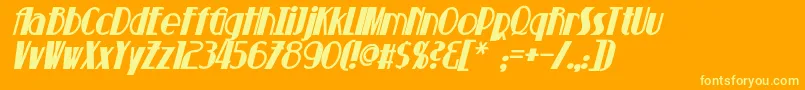 SuchetBoldItalic Font – Yellow Fonts on Orange Background