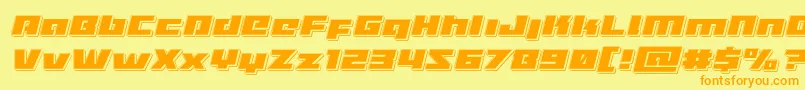 Turbochargepunchital Font – Orange Fonts on Yellow Background