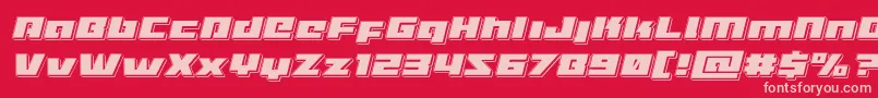 Шрифт Turbochargepunchital – розовые шрифты на красном фоне