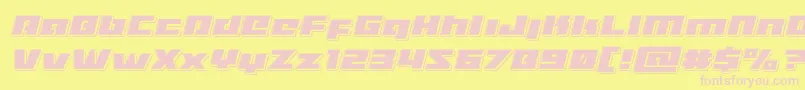 Turbochargepunchital Font – Pink Fonts on Yellow Background