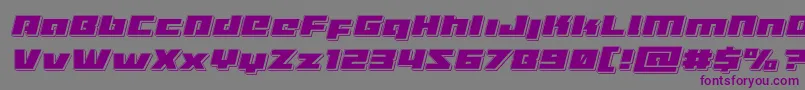 フォントTurbochargepunchital – 紫色のフォント、灰色の背景