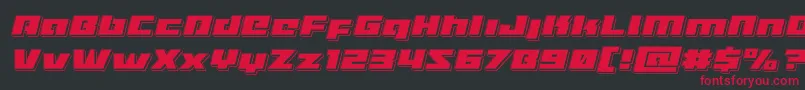 Fonte Turbochargepunchital – fontes vermelhas em um fundo preto