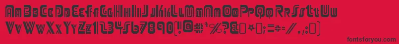 フォントAdriatorRegular – 赤い背景に黒い文字