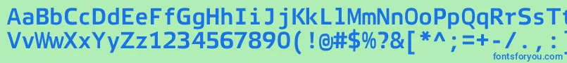 Czcionka ElektraMonoProBold – niebieskie czcionki na zielonym tle