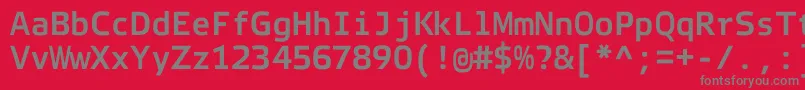 フォントElektraMonoProBold – 赤い背景に灰色の文字