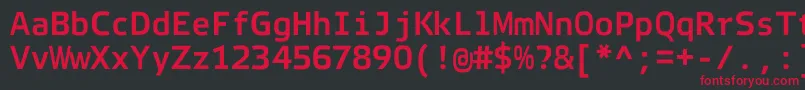 ElektraMonoProBold Font – Red Fonts on Black Background