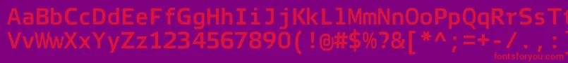 Шрифт ElektraMonoProBold – красные шрифты на фиолетовом фоне