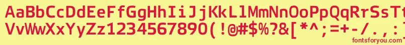 Шрифт ElektraMonoProBold – красные шрифты на жёлтом фоне